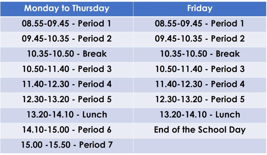 Timetable